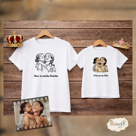 Amo-te Minha Rainha T-shirt Foto Personalizável