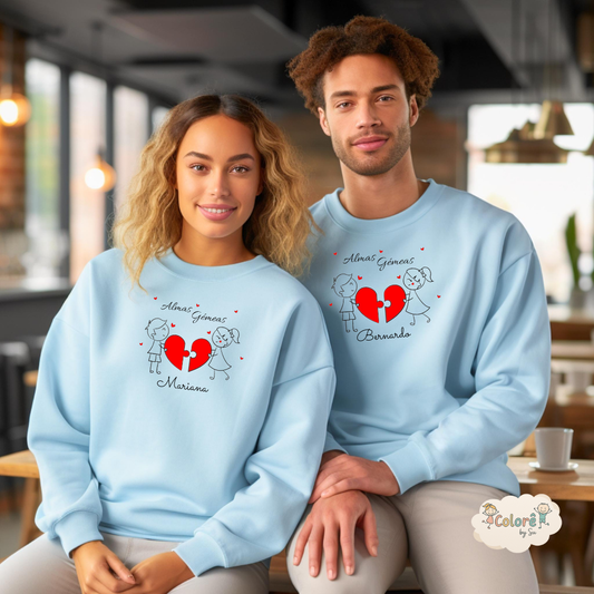 Almas Gémeas Pack Sweatshirts Personalizadas Casal – Apaixonados