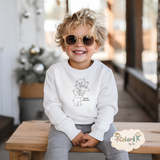 Urso Papy  Sweatshirt unissexo sem carapuço-Livros de Colorir