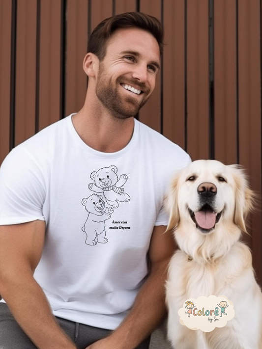 Urso Papy T‑shirt unissexo  – Livros de Colorir
