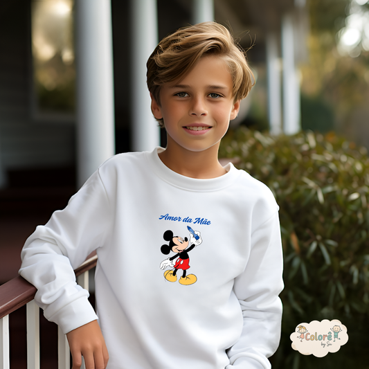 Mickey Pintor Sweatshirt unissexo sem carapuço