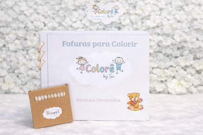 Livro de Colorir – Animais Divertidos + Oferta Kit de 12 Lápis de Cor