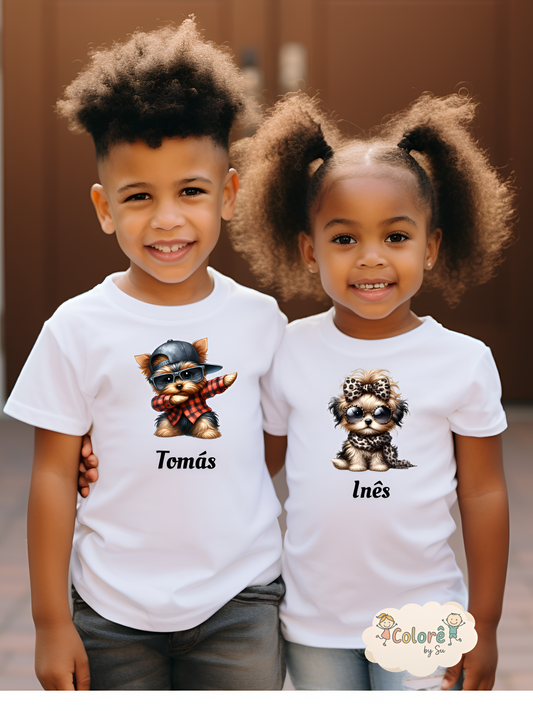 Terrier Menino/ Menina Pack T‑shirt unissexo -Animais Fofos