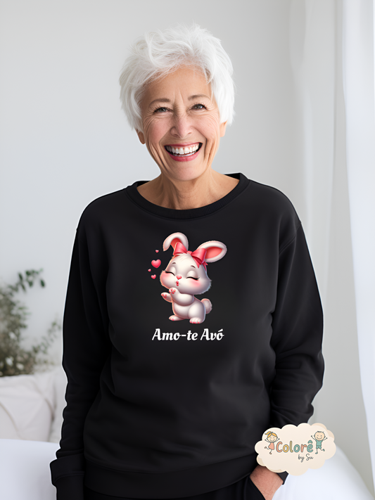 Coelho Beijinho  Sweatshirt unissexo sem  carapuço-animais fofos