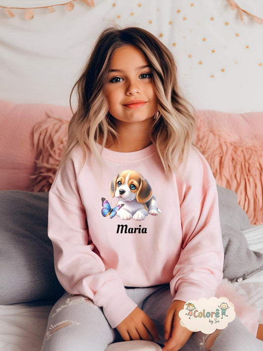 Baby Beagle Sweatshirt unissexo sem Carapuço – Animais Fofos