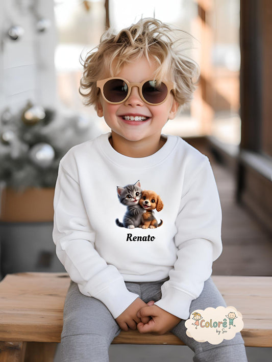 Amigos Pet Sweatshirt unissexo sem carapuço – Animais Fofos