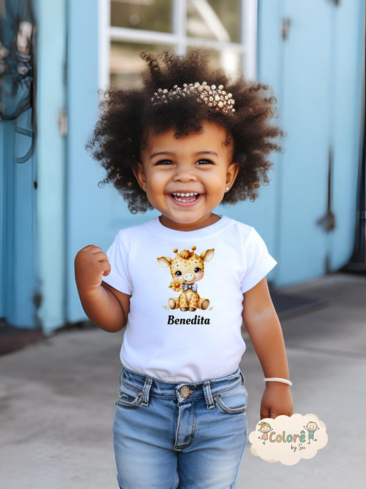Girafa Gira T‑shirt unissexo  – Animais Fofos