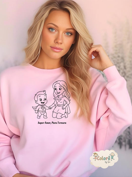 Super Mamy Sweatshirt unissexo sem Carapuço – Livros de Colorir