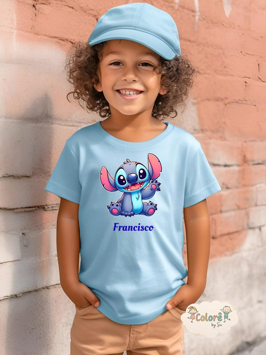 Stitch Olá T‑shirt unissexo - Stitch