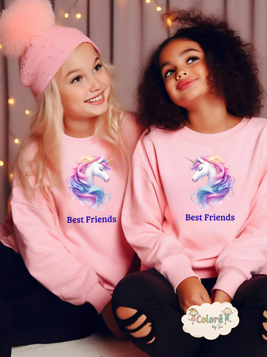 Uni Elegante Pack Camisolas Personalizadas Melhores Amigas – Unicórnio