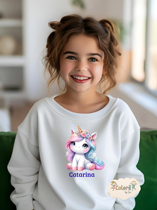 Uni Sorriso Sweatshirt unissexo sem carapuço – Unicórnio