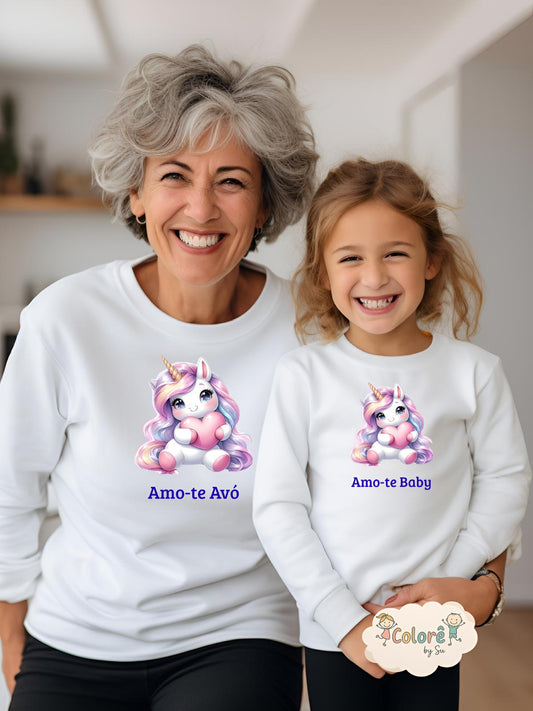 Uni Coração Pack Sweathirts Personalizadas Mãe e Filha