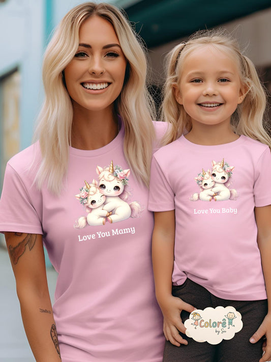 Uni Amigoa Pack Th-Shirts Personalizadas Mãe e Filha – Unicórnio