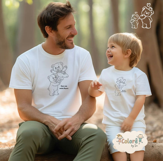 Urso Papy Pack Sweatshirts Personalizadas Pai e Filho Cardada sem capuz
