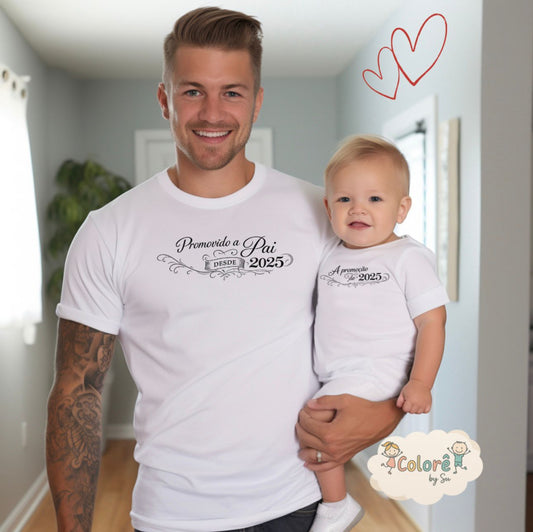 Promovido a Pai Pack t-shirt Adulto mais body bebé