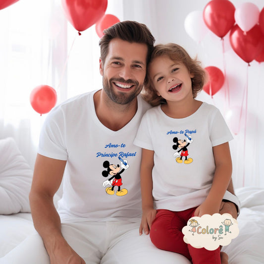 Mickey Pintor Pack Camisolas Personalizadas Pai e Filho